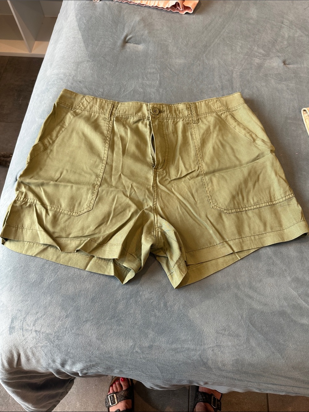 Casual Olive Utility Bermuda Shorts for Women